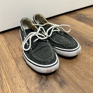 Dark Gray Canvas Boat Shoes
